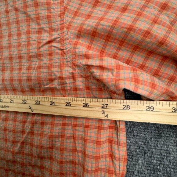Tommy Bahama Long Sleeve Button Up Shirt Men Orange Check 2XL Tencel Cotton - Picture 5 of 11